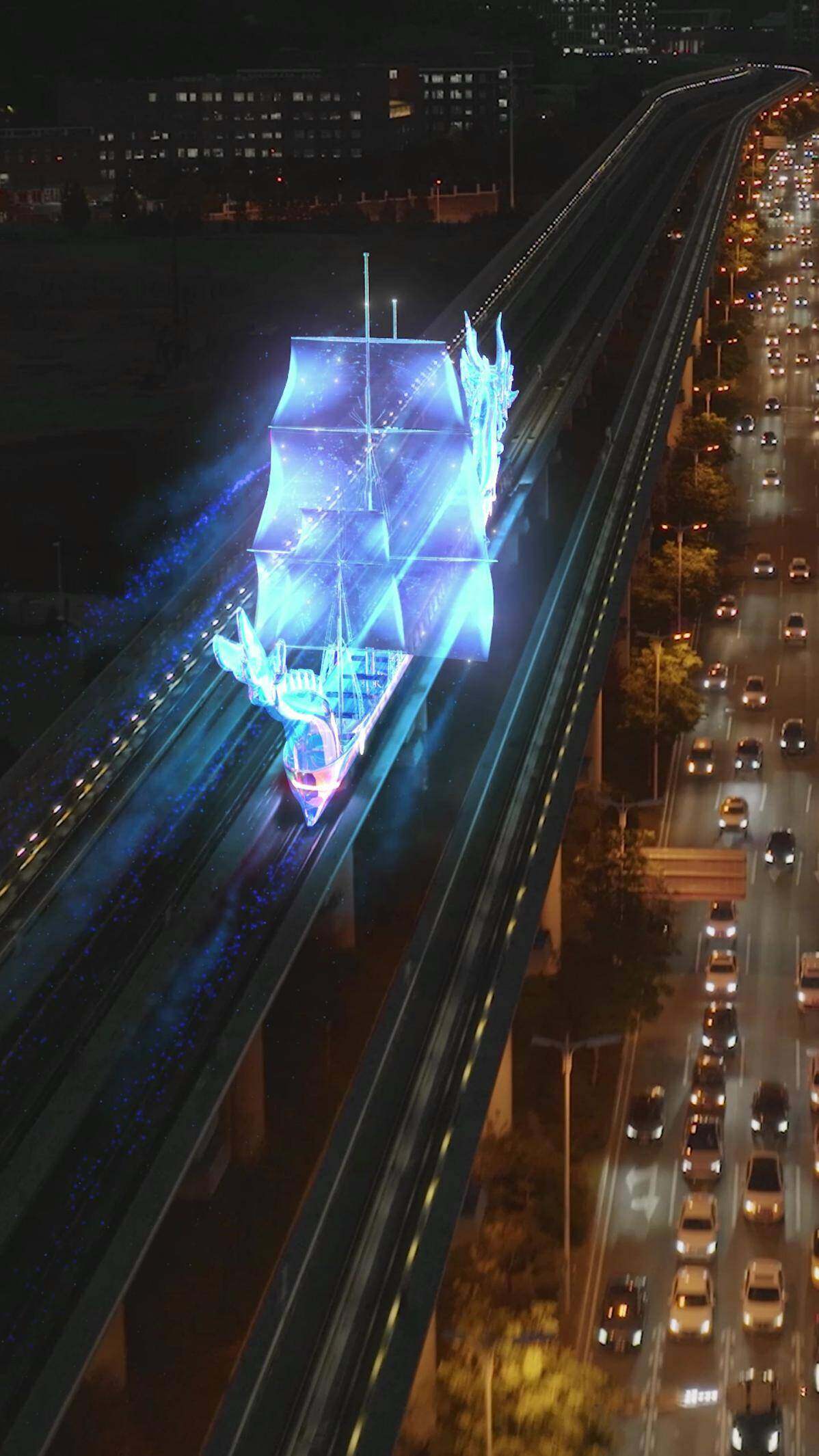 青岛地铁推出展现十年发展成就的ar光影秀-中国照明网