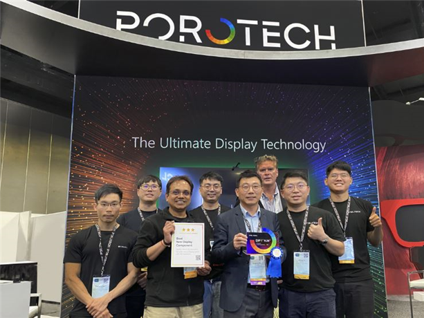 Porotech全球首款主动矩阵全彩Micro LED显示器荣获“最佳新型显示元件”奖
