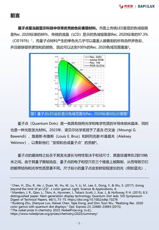 量子点（QD-mLED）直显解决方案白皮书